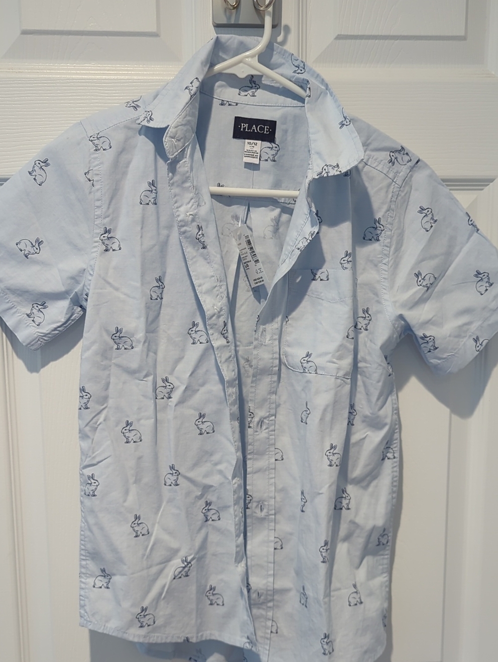 The Children's Place Light Blue Bunny Print Short-Sleeve Shirt - Boys